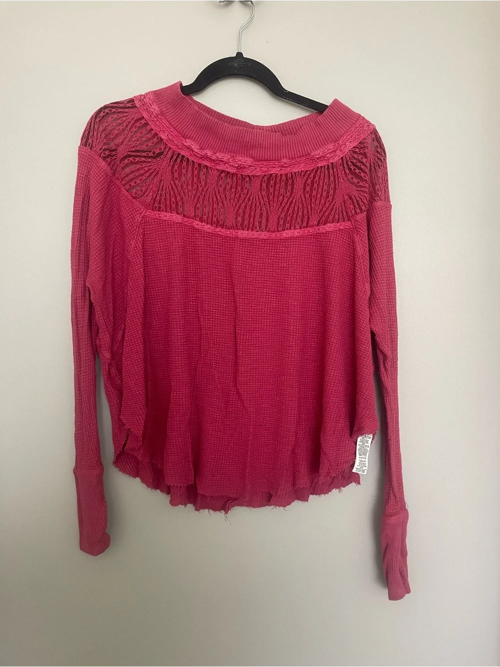 Free People Lace Long Sleeve Top